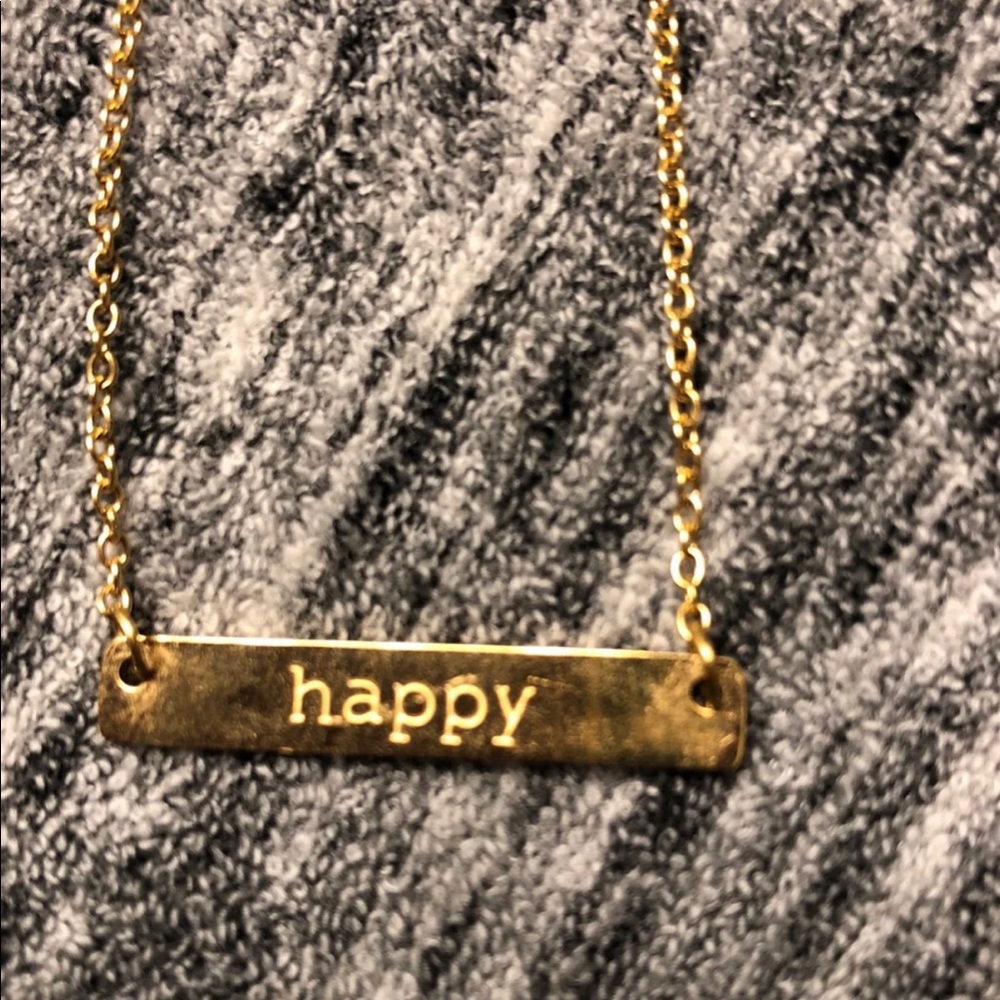 Happy bar necklace, gold, Fab Fit Fun